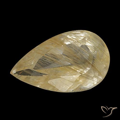 1.92ct 옐로우 루틸 토파즈, 배 모양, 투명한