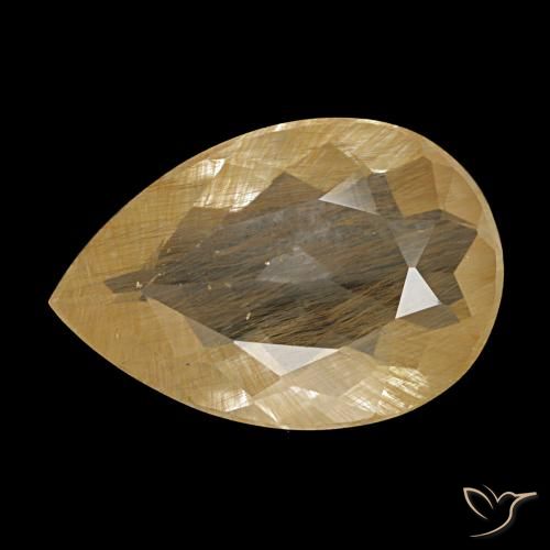 2.89ct 브라운 루틸 토파즈, 배 모양, 투명한