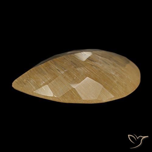 2.89캐럿 천연 Medium Light-Brown 루틸 토파즈, 배 모양, 12×8.2 mm, 투명한