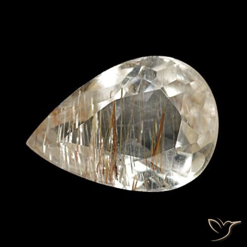 1.97ct 브라운 루틸 토파즈, 배 모양, 투명한