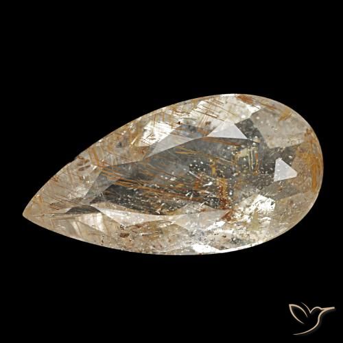 1.95ct 브라운 루틸 토파즈, 배 모양, 투명한