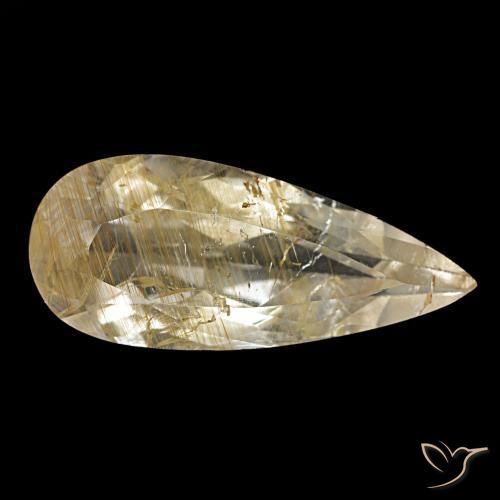 4.48ct 옐로우 루틸 토파즈, 배 모양, 투명한