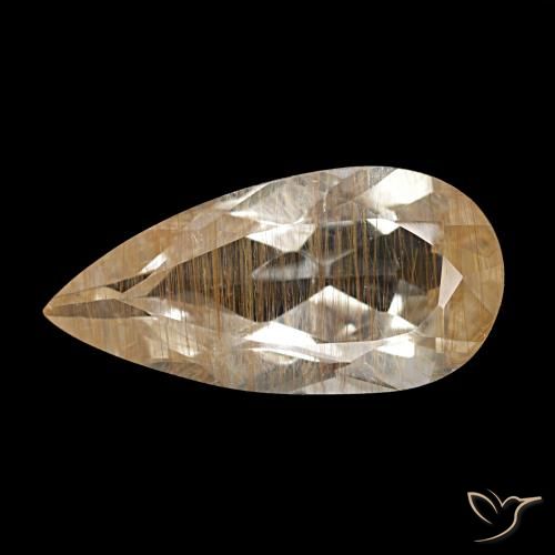 2.91ct 브라운 루틸 토파즈, 배 모양, 투명한