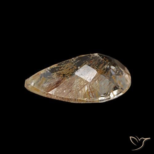 1.20캐럿 천연 매우 밝은 황갈색 루틸 토파즈, 배 모양, 8.8×5.7 mm, 투명한