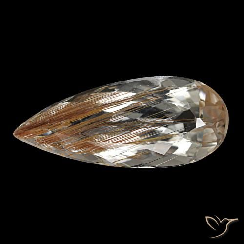 5.48ct 브라운 루틸 토파즈, 배 모양, 투명한