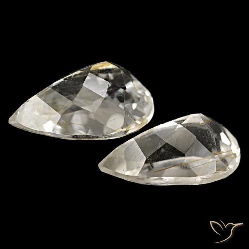 4.34캐럿 천연 매우 밝은 황금빛 갈색 루틸 토파즈 보석, 배 모양, 10.1×7 mm, 투명한