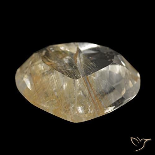 4.79캐럿 천연 매우 밝은 황금빛 갈색 루틸 토파즈, 하트 모양, 12.2×10 mm, 투명한