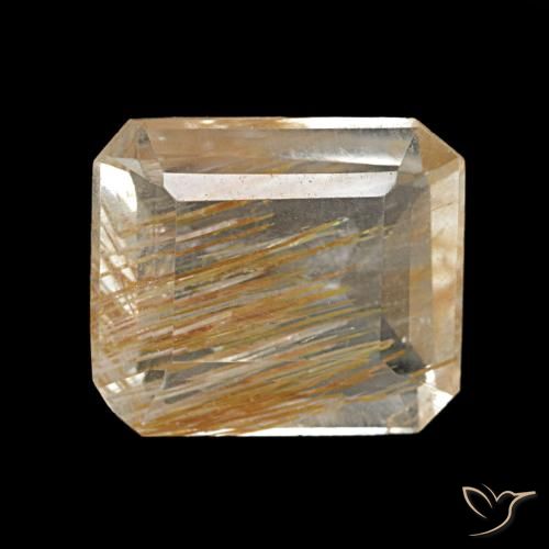 2.61ct 옐로우 루틸 토파즈, 에메랄드 컷, 투명한