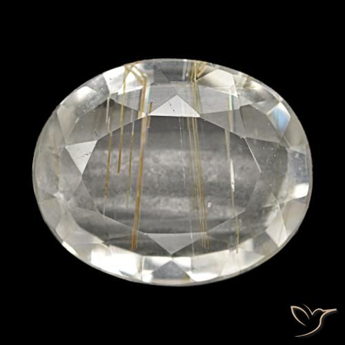 4.13캐럿 천연 매우 밝은 황금빛 갈색 루틸 토파즈, 타원형 컷, 12×9.8 mm, 투명한