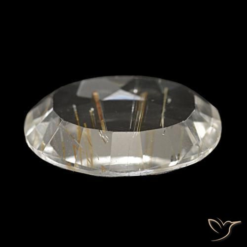 4.13캐럿 천연 매우 밝은 황금빛 갈색 루틸 토파즈, 타원형 컷, 12×9.8 mm, 투명한