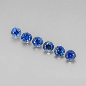 캐럿 천연 블루 사파이어 보석, 라운드 컷, 4.19 mm, VS