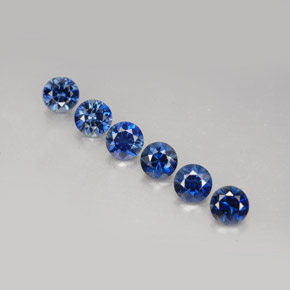 캐럿 천연 콘플라워 블루 사파이어 보석, 라운드 컷, 4.18 mm, VS
