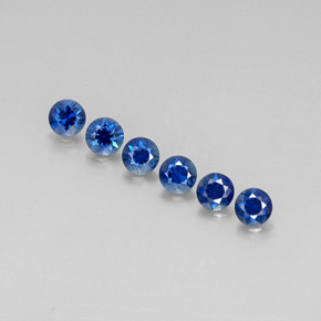 캐럿 천연 블루 사파이어 보석, 라운드 컷, 3.82 mm, VVS-VS