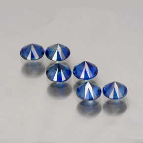 캐럿 천연 콘플라워 블루 사파이어 보석, 라운드 컷, 4.07 mm, VS