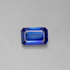 0.67캐럿 천연 콘플라워 블루 사파이어, 에메랄드 컷, 6.1×4 mm, VS