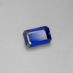 0.67캐럿 천연 콘플라워 블루 사파이어, 에메랄드 컷, 6.1×4 mm, VS