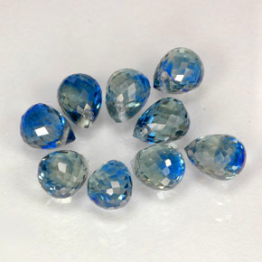 캐럿 천연 멀티 블루 사파이어 보석, 브리올레트, 4.6×3.6 mm, VVS-VS