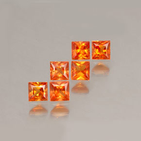 캐럿 천연 오렌지 사파이어 보석, 스퀘어, 3.2×3.1 mm, VVS-VS