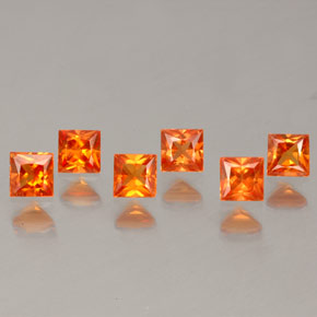 캐럿 천연 오렌지 사파이어 보석, 스퀘어, 3.2×3.1 mm, VVS-VS