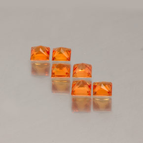 캐럿 천연 오렌지 사파이어 보석, 스퀘어, 3.2×3.1 mm, VVS-VS