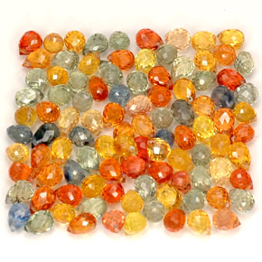 캐럿 천연 멀티컬러 사파이어 보석, 브리올레트, 4.1×2.9 mm, VVS-VS