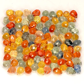 캐럿 천연 멀티컬러 사파이어 보석, 브리올레트, 4.1×2.9 mm, VVS-VS