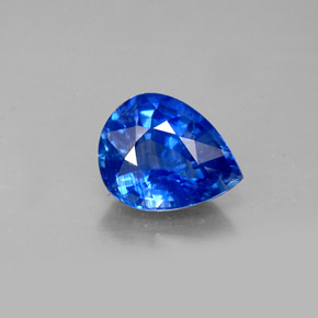 1.59캐럿 천연 콘플라워 블루 사파이어, 배 모양, 8.1×6.4 mm, VS-SI