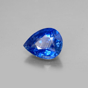 1.59캐럿 천연 콘플라워 블루 사파이어, 배 모양, 8.1×6.4 mm, VS-SI