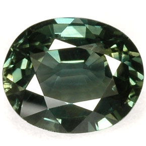 1.32캐럿 천연 푸르스름한 그린 사파이어, 타원형 컷, 7.2×5.9 mm, VVS