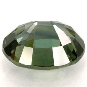 1.32캐럿 천연 푸르스름한 그린 사파이어, 타원형 컷, 7.2×5.9 mm, VVS