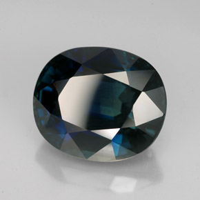 8.42캐럿 천연 녹청색 사파이어, 타원형 컷, 12.6×10.7 mm, VVS