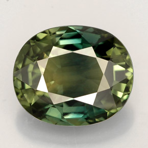 4.55캐럿 천연 푸르스름한 그린 사파이어, 타원형 컷, 10.8×9.1 mm, VS-SI