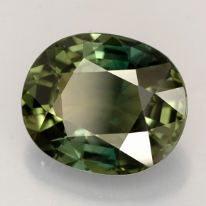 4.55캐럿 천연 푸르스름한 그린 사파이어, 타원형 컷, 10.8×9.1 mm, VS-SI