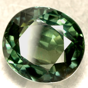 5.04캐럿 천연 그린 사파이어, 타원형 컷, 10.3×9.4 mm, VVS-VS