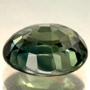 5.04캐럿 천연 그린 사파이어, 타원형 컷, 10.3×9.4 mm, VVS-VS