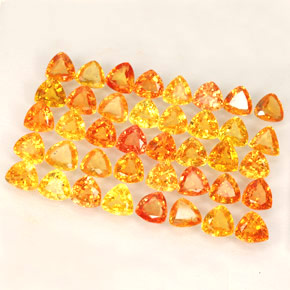 캐럿 천연 옐로우 오렌지 사파이어 보석, 트릴리언, 3.7×3.4 mm, VVS