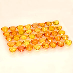 캐럿 천연 옐로우 오렌지 사파이어 보석, 트릴리언, 3.7×3.4 mm, VVS