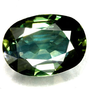 7.18캐럿 천연 푸르스름한 그린 사파이어, 타원형 컷, 14.1×10.3 mm, VS