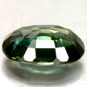7.18캐럿 천연 푸르스름한 그린 사파이어, 타원형 컷, 14.1×10.3 mm, VS