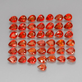 캐럿 천연 레드 오렌지 사파이어 보석, 배 모양, 4.1×3.2 mm, VVS