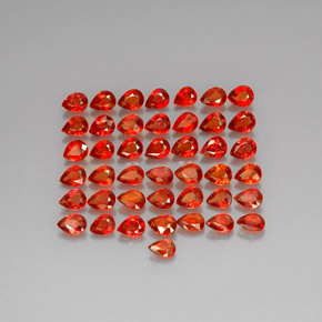 캐럿 천연 레드 오렌지 사파이어 보석, 배 모양, 4.1×3.2 mm, VVS