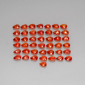 캐럿 천연 레드 오렌지 사파이어 보석, 배 모양, 4.1×3.2 mm, VVS