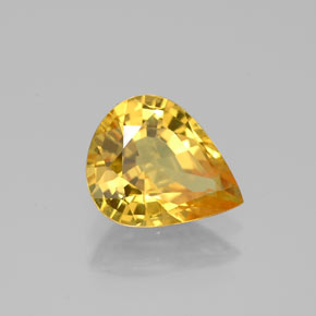 1.92캐럿 천연 골든 옐로우 사파이어, 배 모양, 9×7.4 mm, VS-SI
