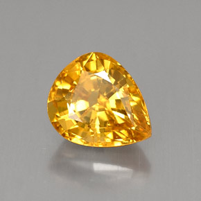 2.22캐럿 천연 골든 옐로우 사파이어, 배 모양, 8.2×6.8 mm, VS