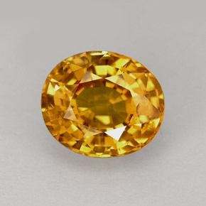 2.49캐럿 천연 골든 옐로우 사파이어, 타원형 컷, 8.3×7.1 mm, VS-SI