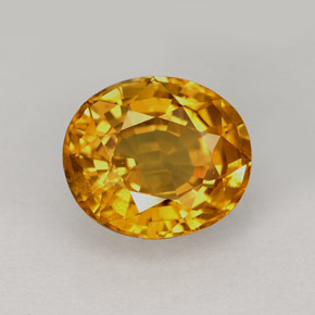2.49캐럿 천연 골든 옐로우 사파이어, 타원형 컷, 8.3×7.1 mm, VS-SI