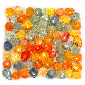 캐럿 천연 멀티컬러 사파이어 보석, 브리올레트, 4.6×3 mm, VVS-VS
