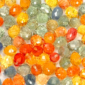 캐럿 천연 멀티컬러 사파이어 보석, 브리올레트, 4.6×3 mm, VVS-VS