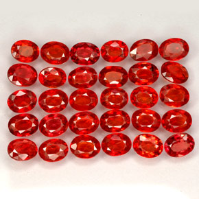 캐럿 천연 레드 오렌지 사파이어 보석, 타원형 컷, 4.1×3.3 mm, VVS-VS