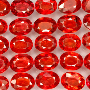 캐럿 천연 레드 오렌지 사파이어 보석, 타원형 컷, 4.1×3.3 mm, VVS-VS